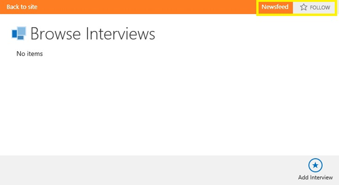 Figure 14. Browse Interviews home screen
