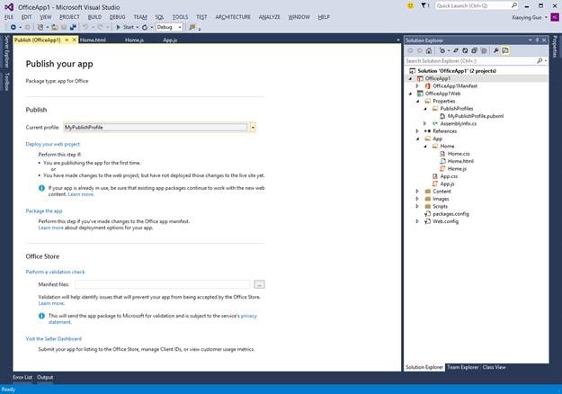 Figure 4: App for Office Publishing Manager