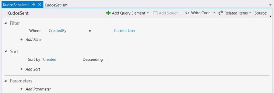 Figure 9. Customize the query with the Query Designer