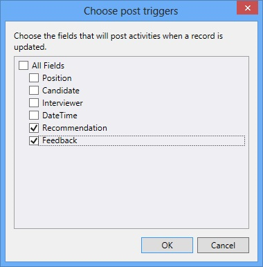 Figure 11. Choose post triggers dialog box