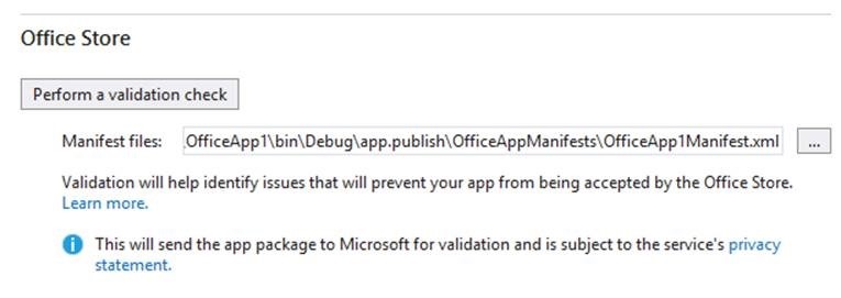Figure 8. Validation utility for apps for Office