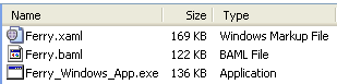 Files sizes of XAML, BAML, and .exe