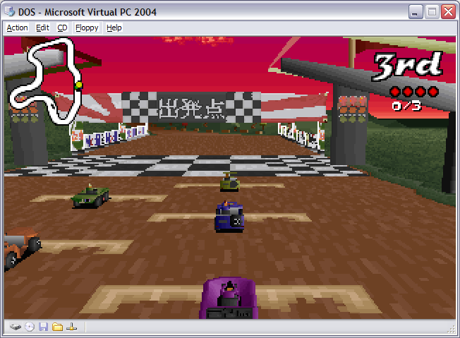 Big Red Racing under Virtual PC