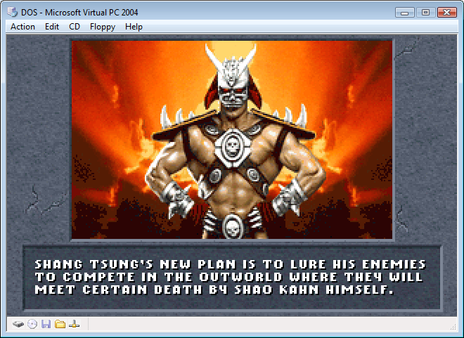 Mortal Kombat II under Virtual PC