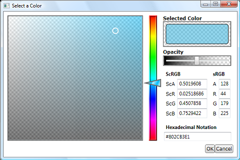 Color Picker Dialog Box with alpha