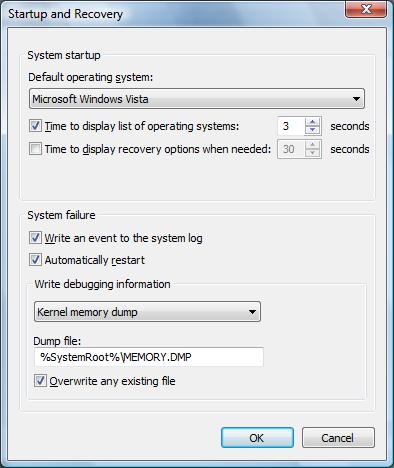 Startup and Recovery UI - Windows Vista