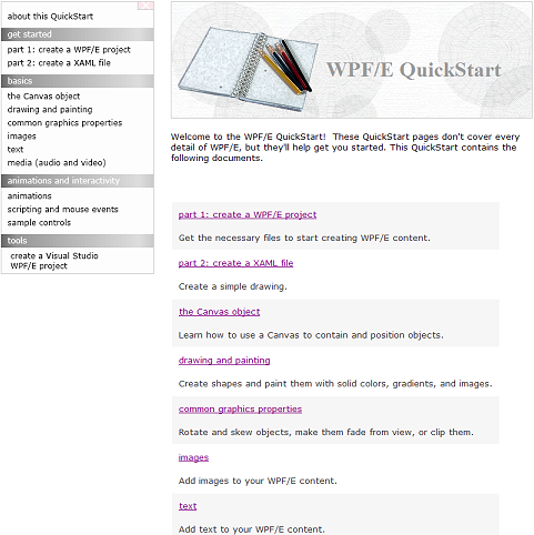 View the WPF/E QuickStart