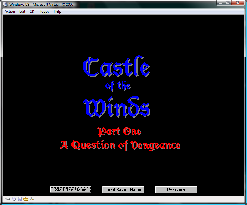 Castle of the Winds under Virtual PC