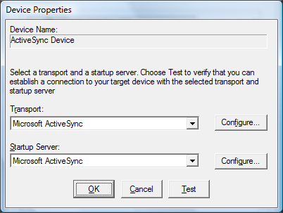 ActiveSync device platman settings