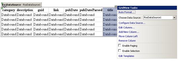 Configure Grid to use RssDataSource