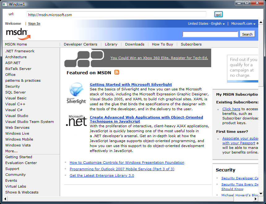 Sample WPF Browser