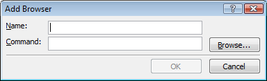 screenshot of Add Browser dialog box