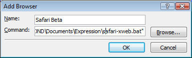screenshot of Add Browser dialog