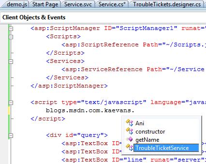 JavaScript Intellisense for Service Proxies in Visual Studio 2008