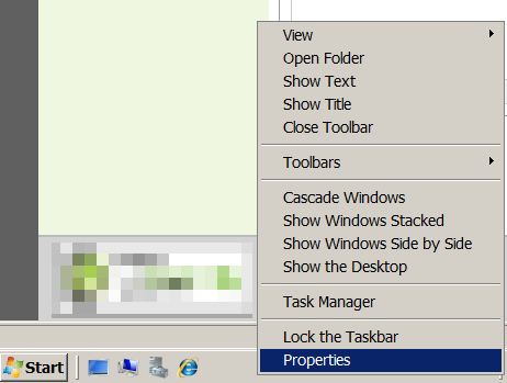 Windows 2008 Taskbar