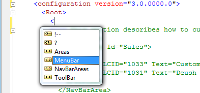 Example of intellisense in Visual Studio