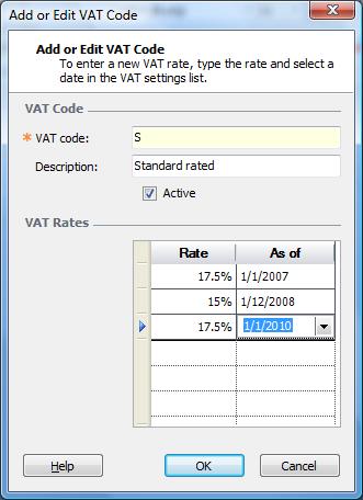Changing the VAT rate