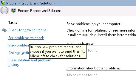 Problem Reports and Solutions