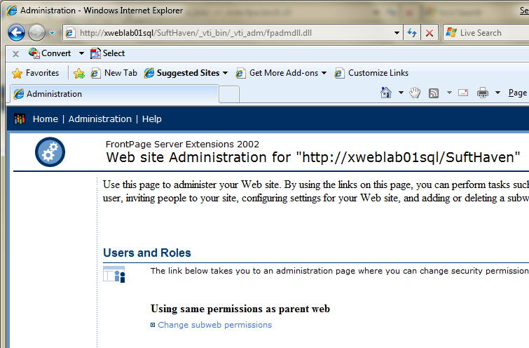 FPSE Administration Web site