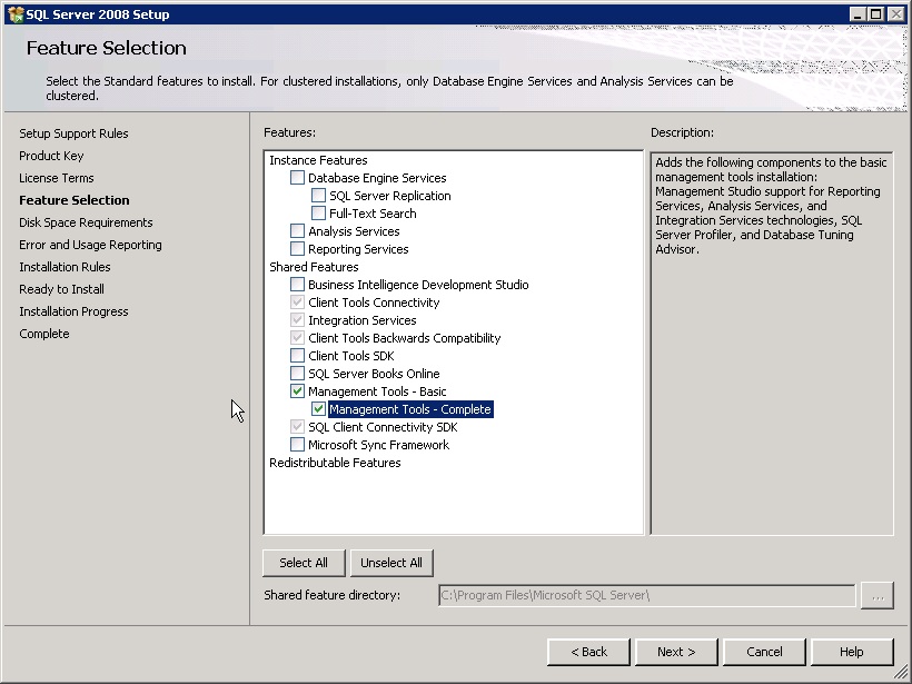 SQL Server 2008 Setup Configuration