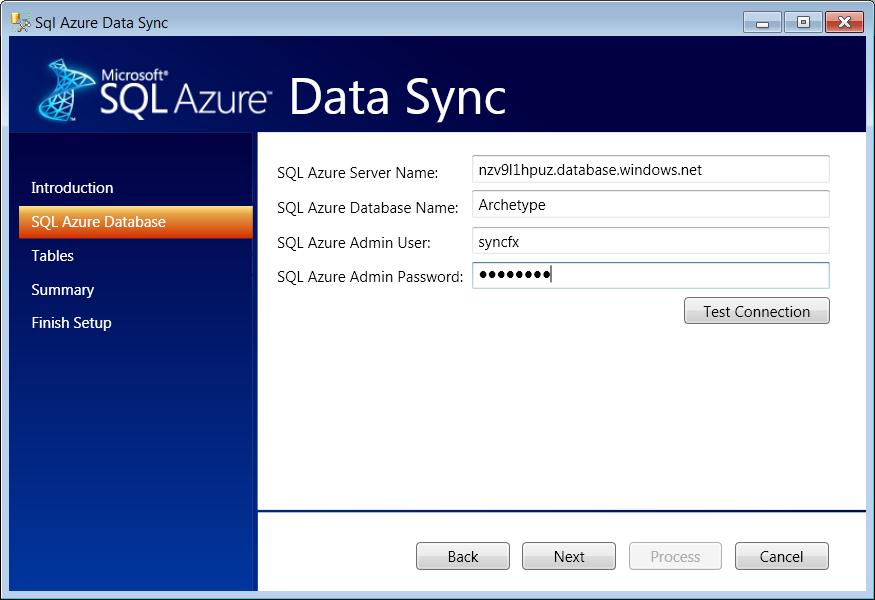 SQL Azure Server Credentials