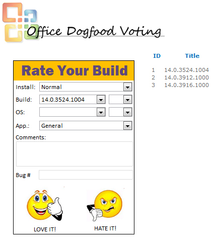 Office Build Voting Form
