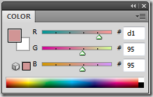 COLOR panel with Web Color Sliders