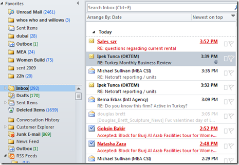 color coded inbox outlook 2010