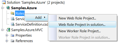 ASP.Net MVC Web Role Windows Azure