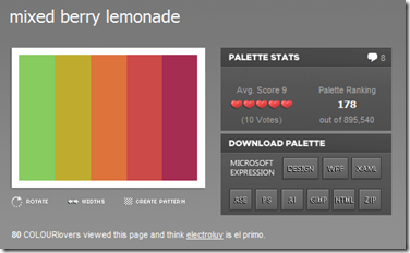 mixed berry lemonade color palette