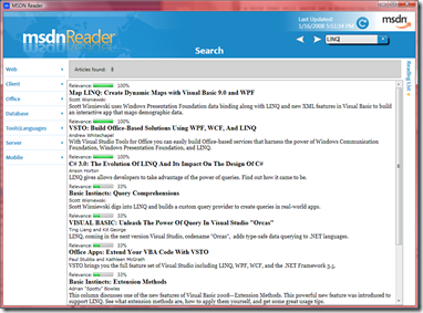 MSDN Reader Search