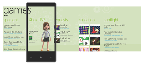 Games pages on Windows Phone 7