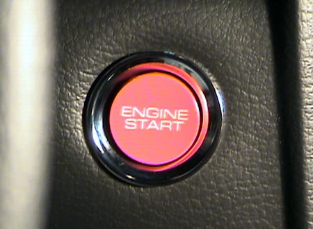 Mustang starter button labelled 