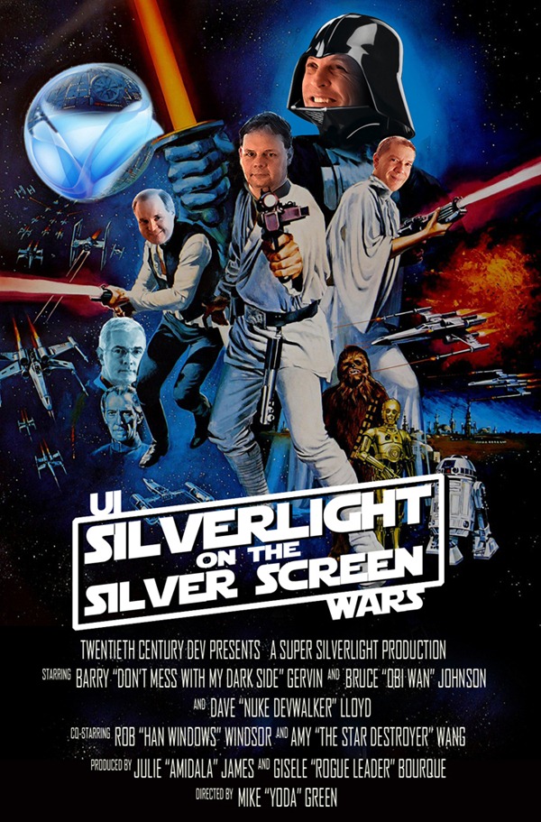 "Silverlight on the Silver Screen" "Star Wars" parody poster