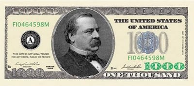 U.S. $1000 bill