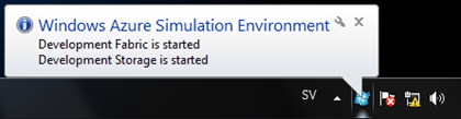 Windows Azure simulation environment