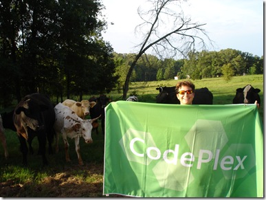 CodePlex banner among some cows on friend's farm