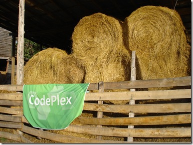 CodePlex banner next to hay