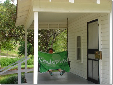 CodePlex banner on porch swing of Elvis's childhood home