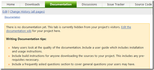 Default view of Documentation to Project Owners