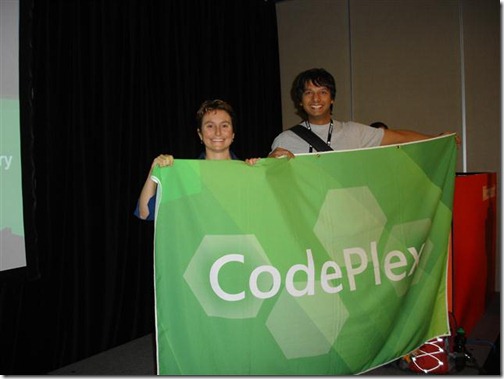 TechEd Australia attendee holding CodePlex banner