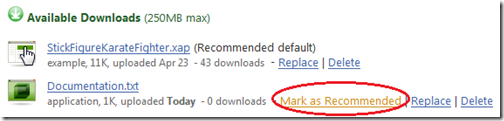 Mark as Recommended option