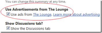 single click option to host ads from The Lounge
