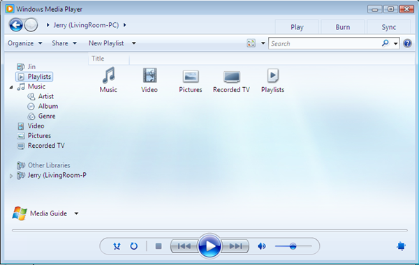 Media Player with Homegroup 