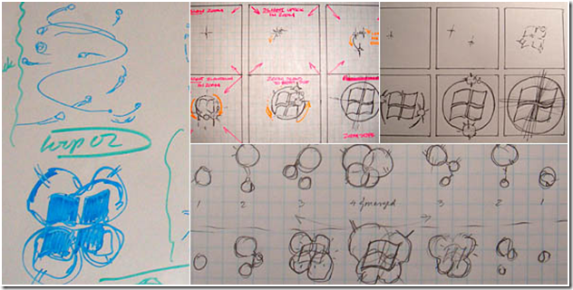 Design sketches for the proposed boot animation