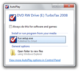 AutoPlay for a CD that offers an AutoRun Task