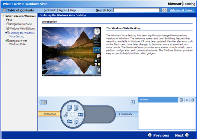 Windows Vista e-õppe kursus IT Academy Student Pass programmis