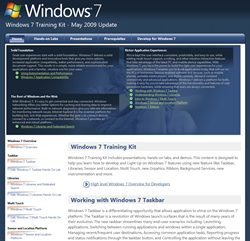 Windows 7 RC koolitusmaterjalide pakett ehk Training Kit for Developers