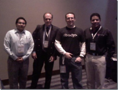 De izquierda a derecha: jorge Vargas, Huibert Aalbers, Mauricio Angulo S. y Edgar Parada
