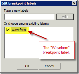 Edit Breakpoint Labels dialog